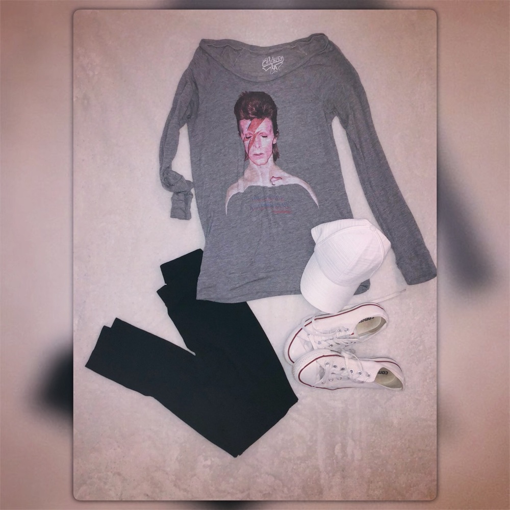 David Bowie Raglan Burnout Tee